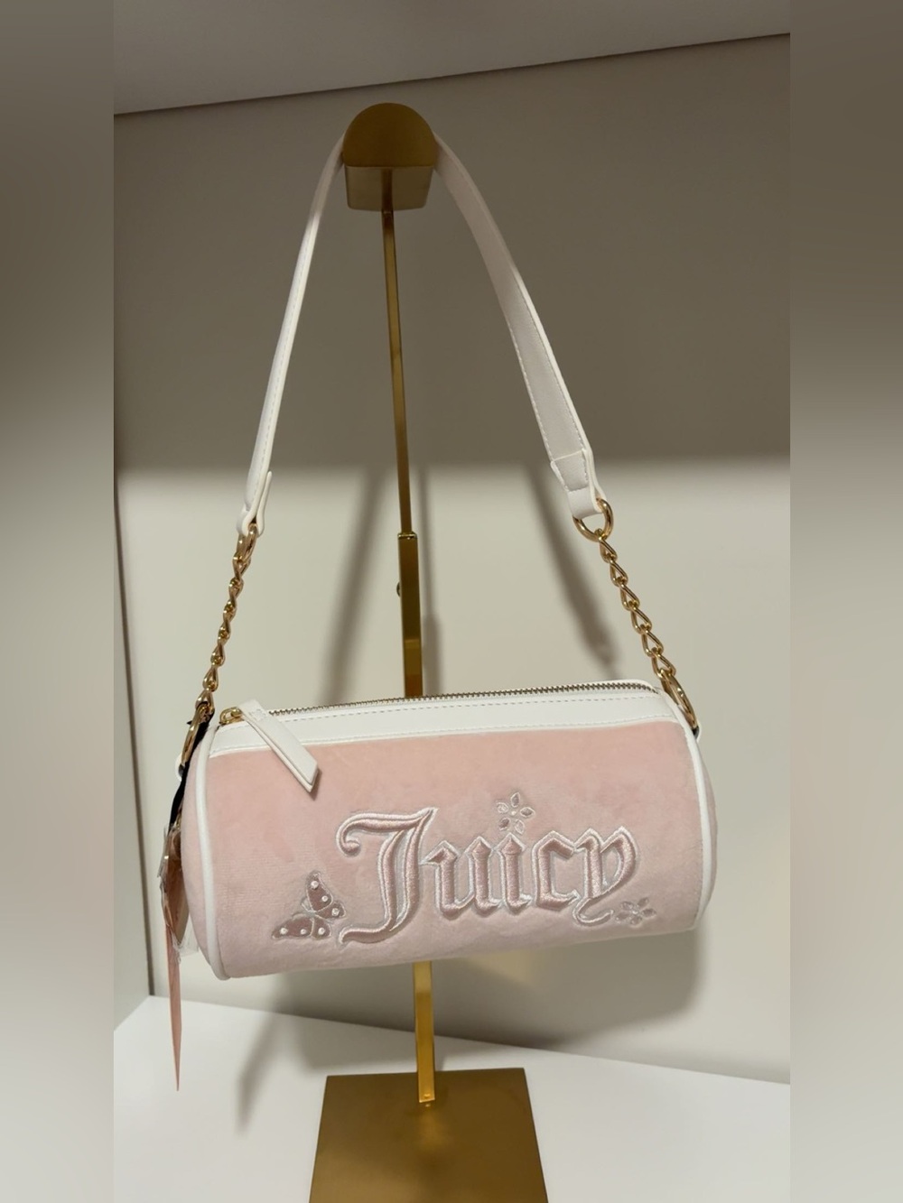 Juicy Couture Butterfly barrel Bag Pink &White